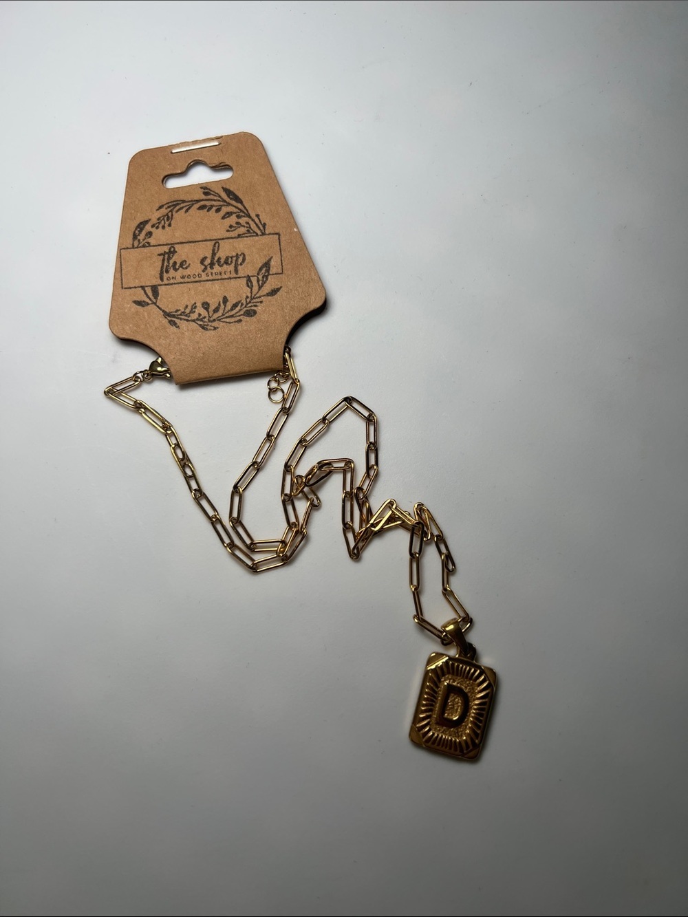 Gold 'D' Initial Pendant Necklace